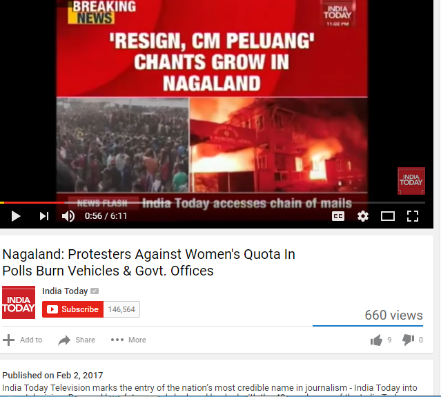 Footage of a national news channel posted on its YouTube channel shows the name of Nagaland Chief Minister, TR Zeliang as “Pelaung.”